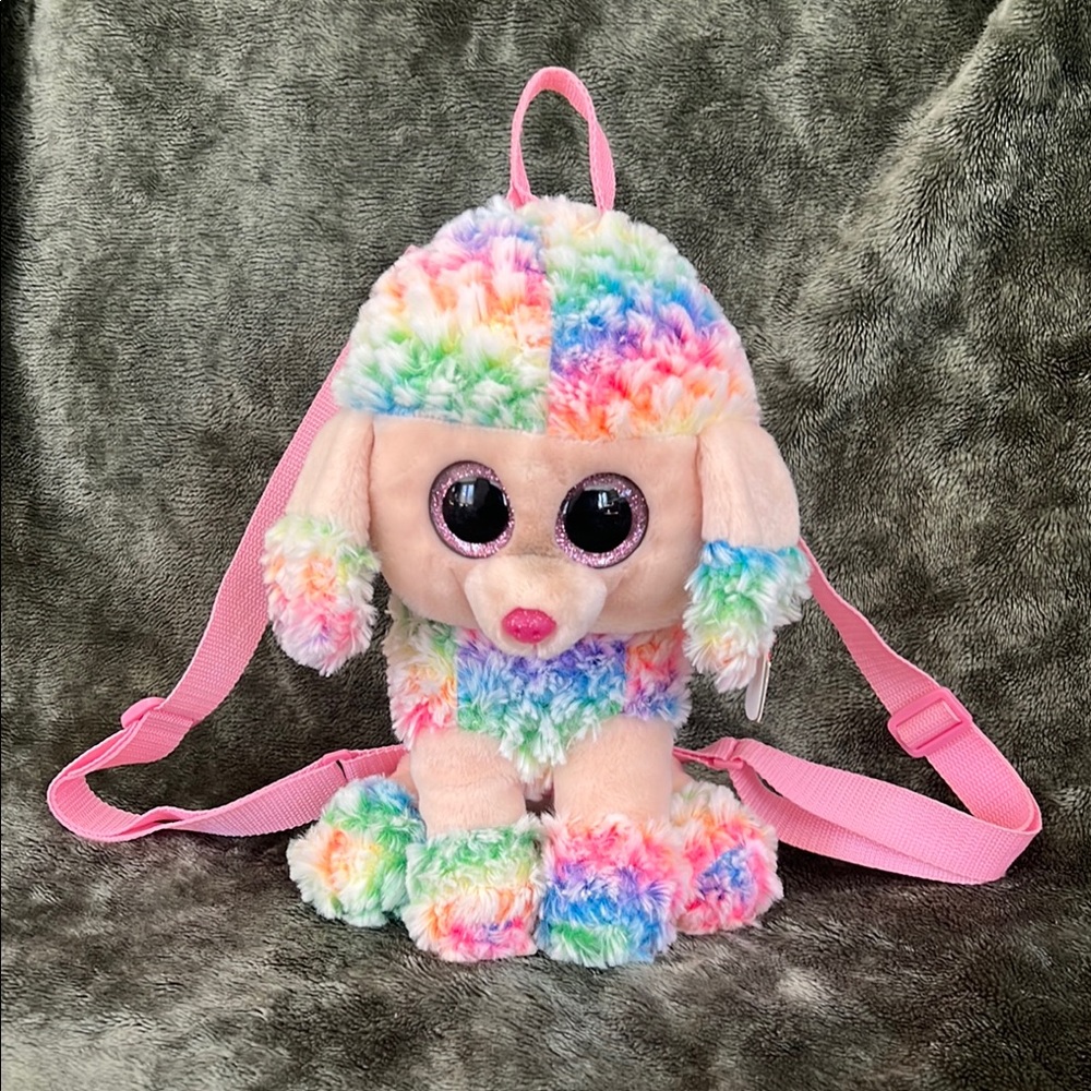 Colorful Plush Poodle TY Backpack for Kids